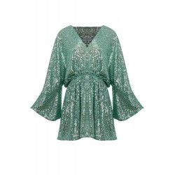 DISCO MENTA SEQUIN DRESS