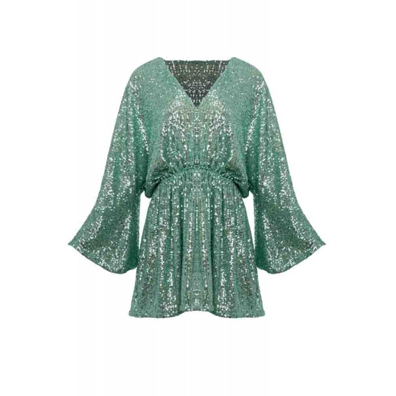 DISCO MENTA SEQUIN DRESS