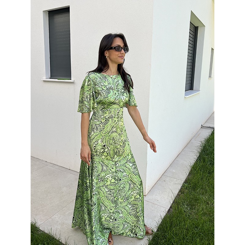 NOEMI LONG GREEN DRESS